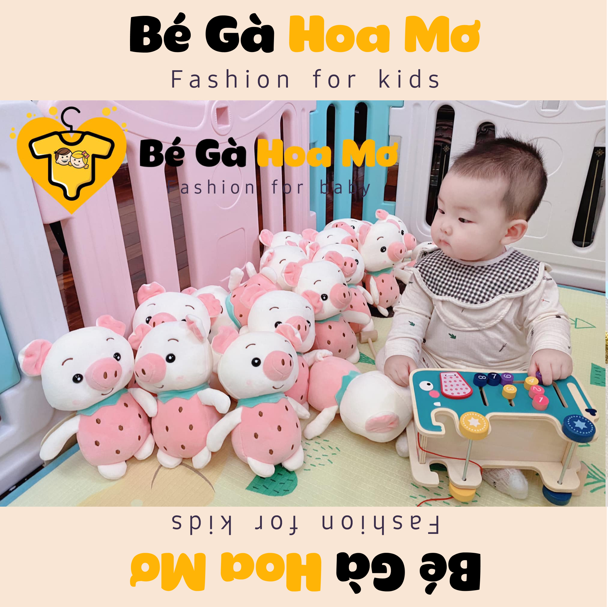 Gấu bông heo dâu