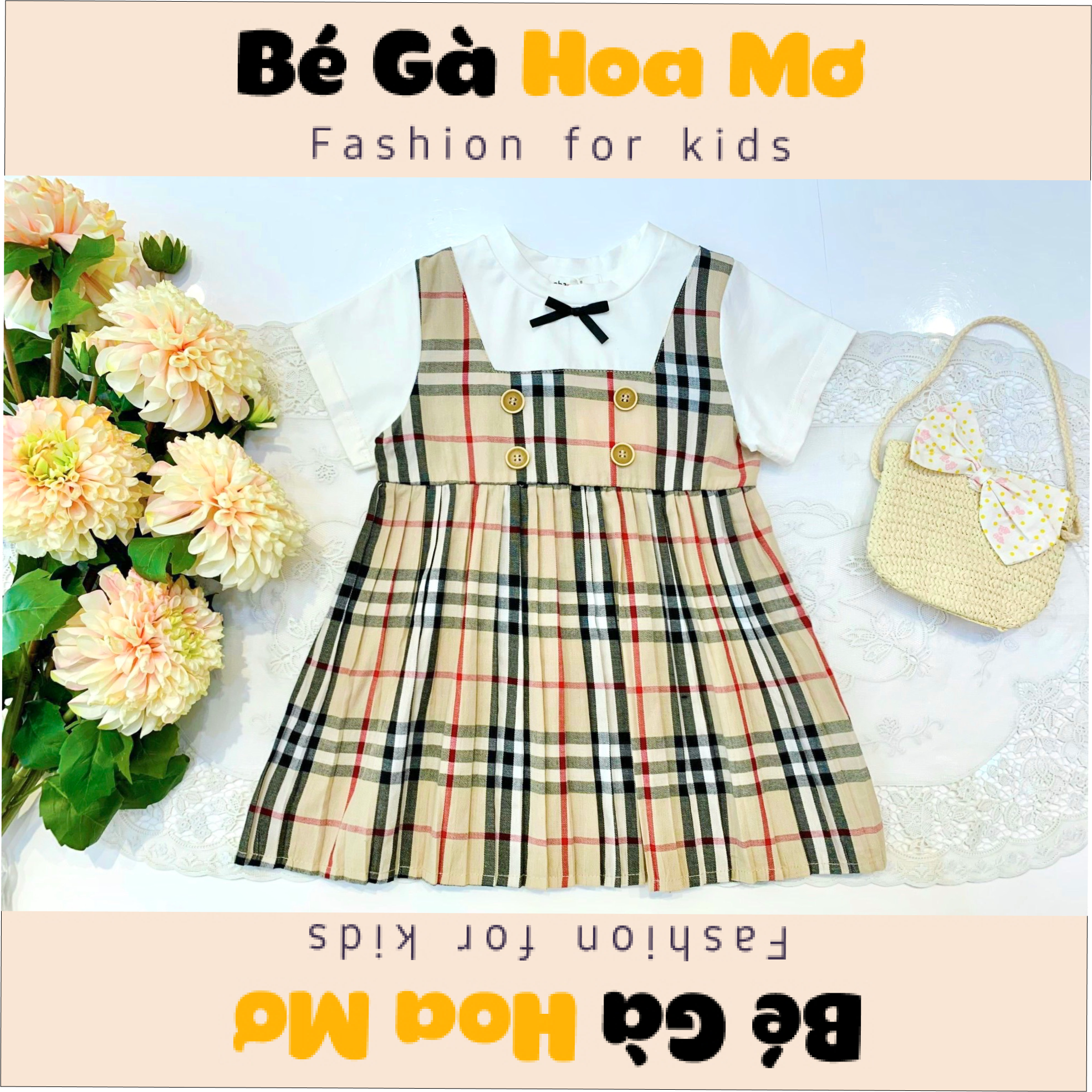 Đầm yếm hoa nhí dáng suông Váy hoa nhí dài Cao Cấp sát nách  MiNhi   MiNhi Fashion