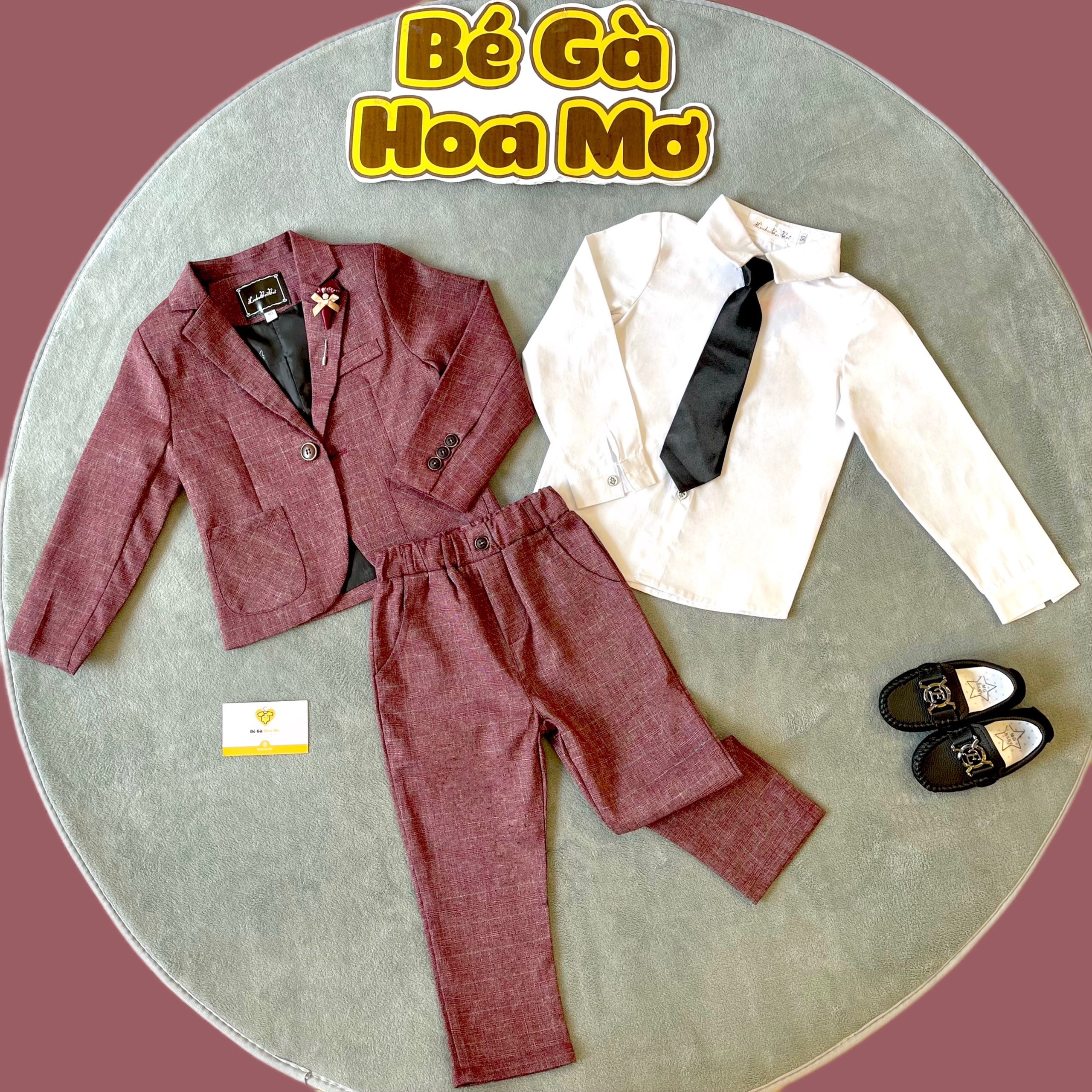 Set vest 5ct kèm cài ve áo+cà vạt