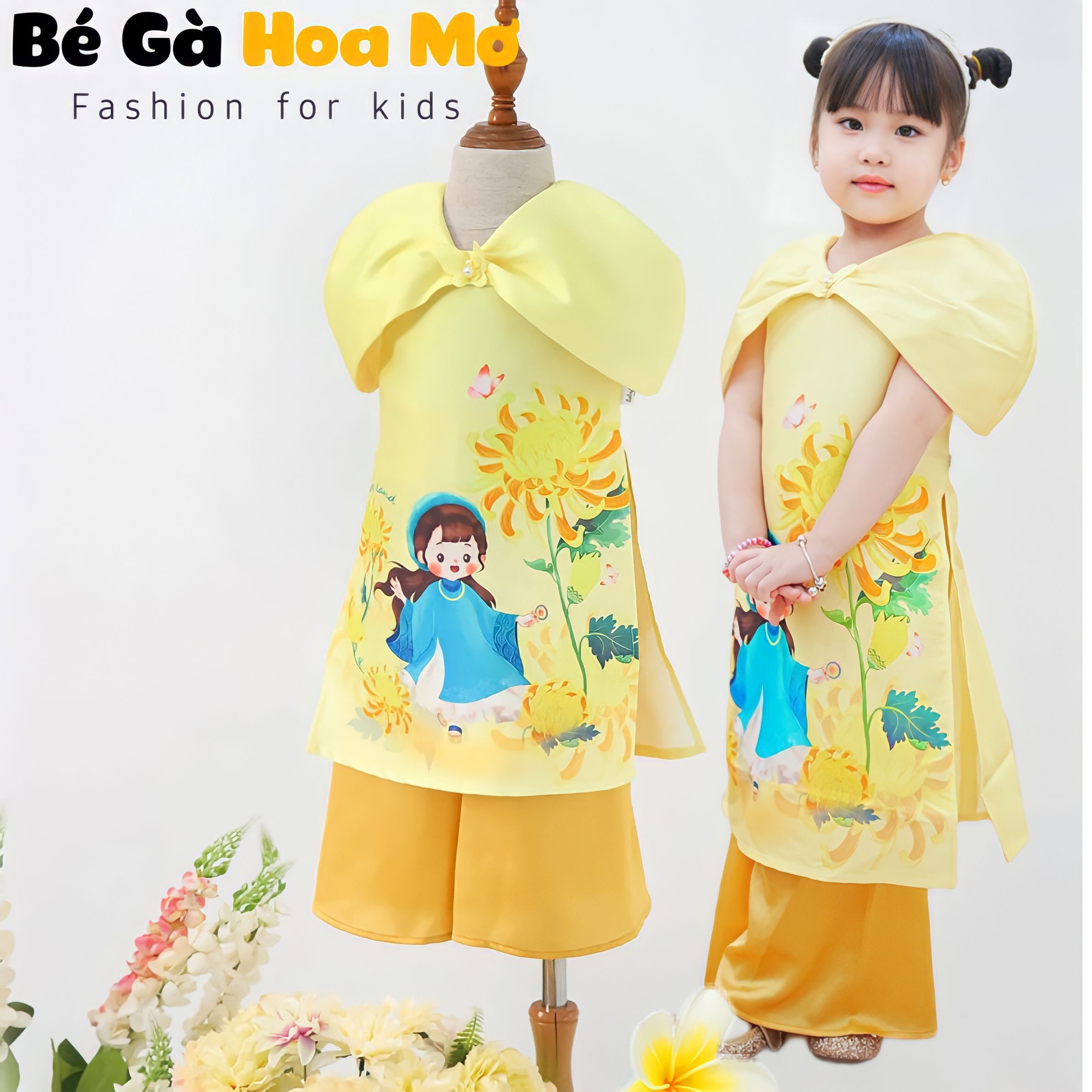 Set áo dài thiết kế ILABY Cúc Chi
