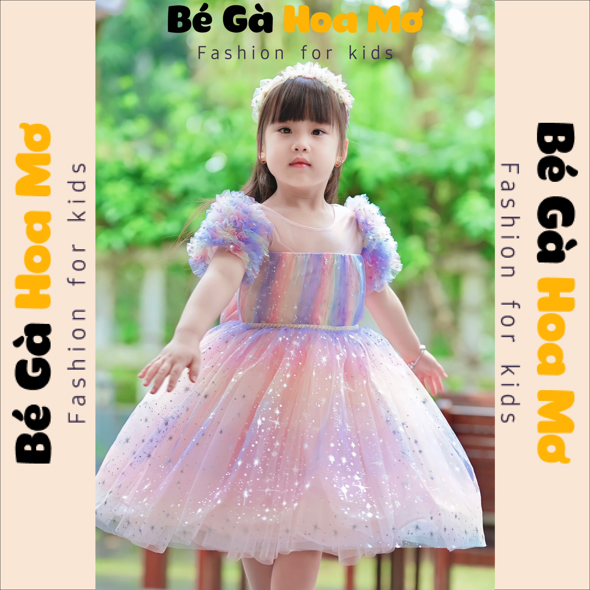 Váy TK công chúa 7 sắc kèm xước