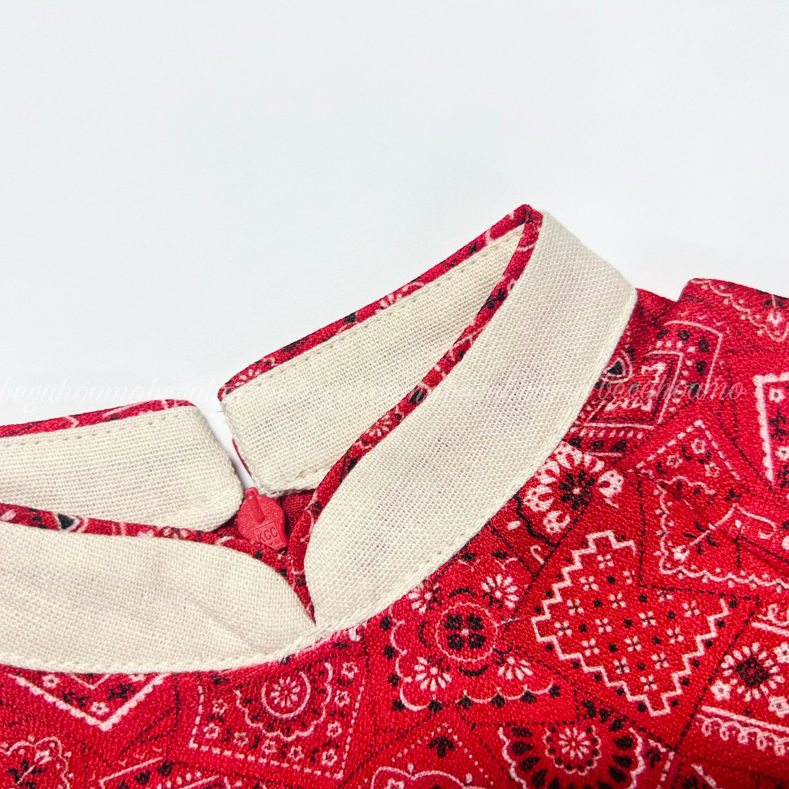 Set AD hoa văn đỏ bé gái