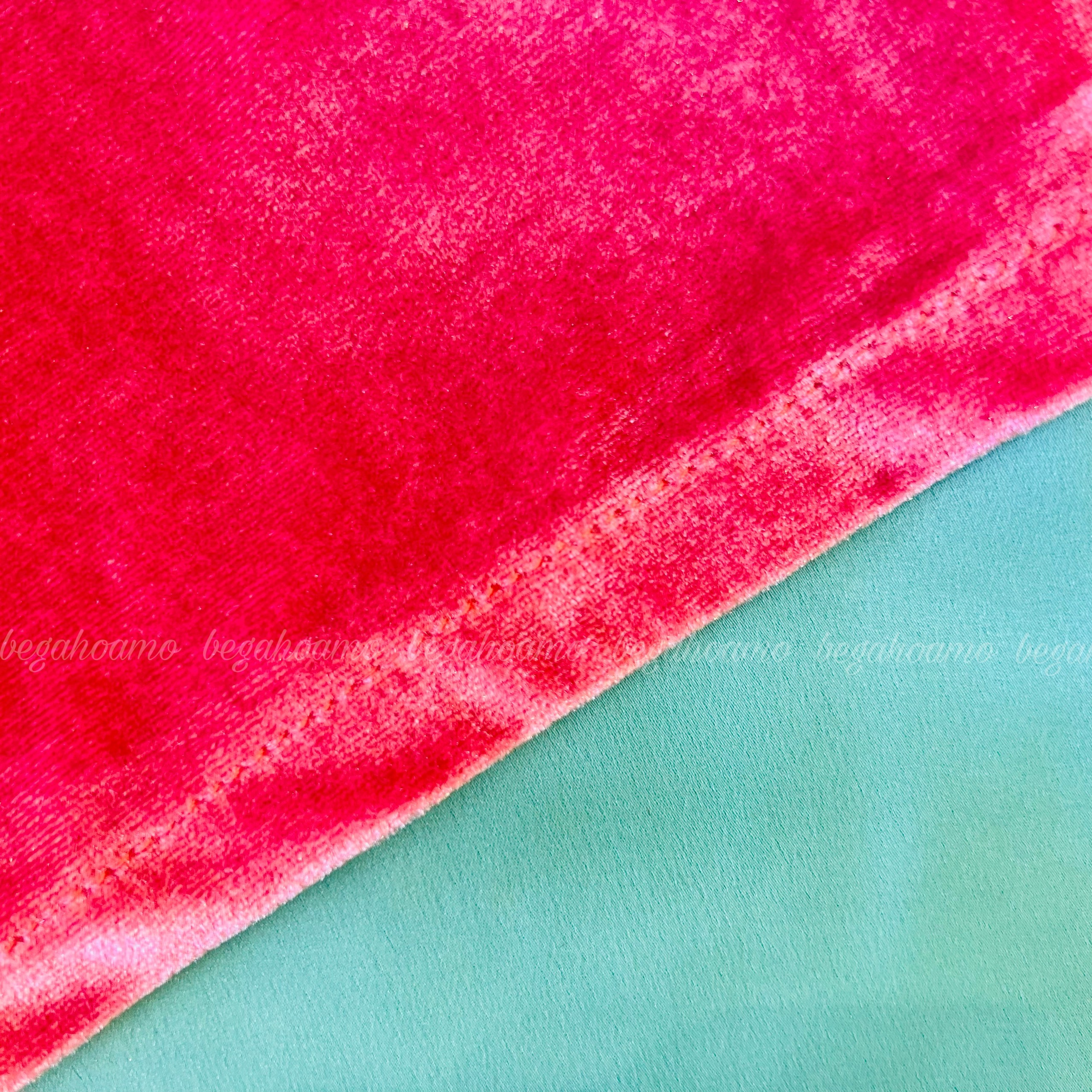 Áo dài nhung mịn đính 3 hoa kèm mấn