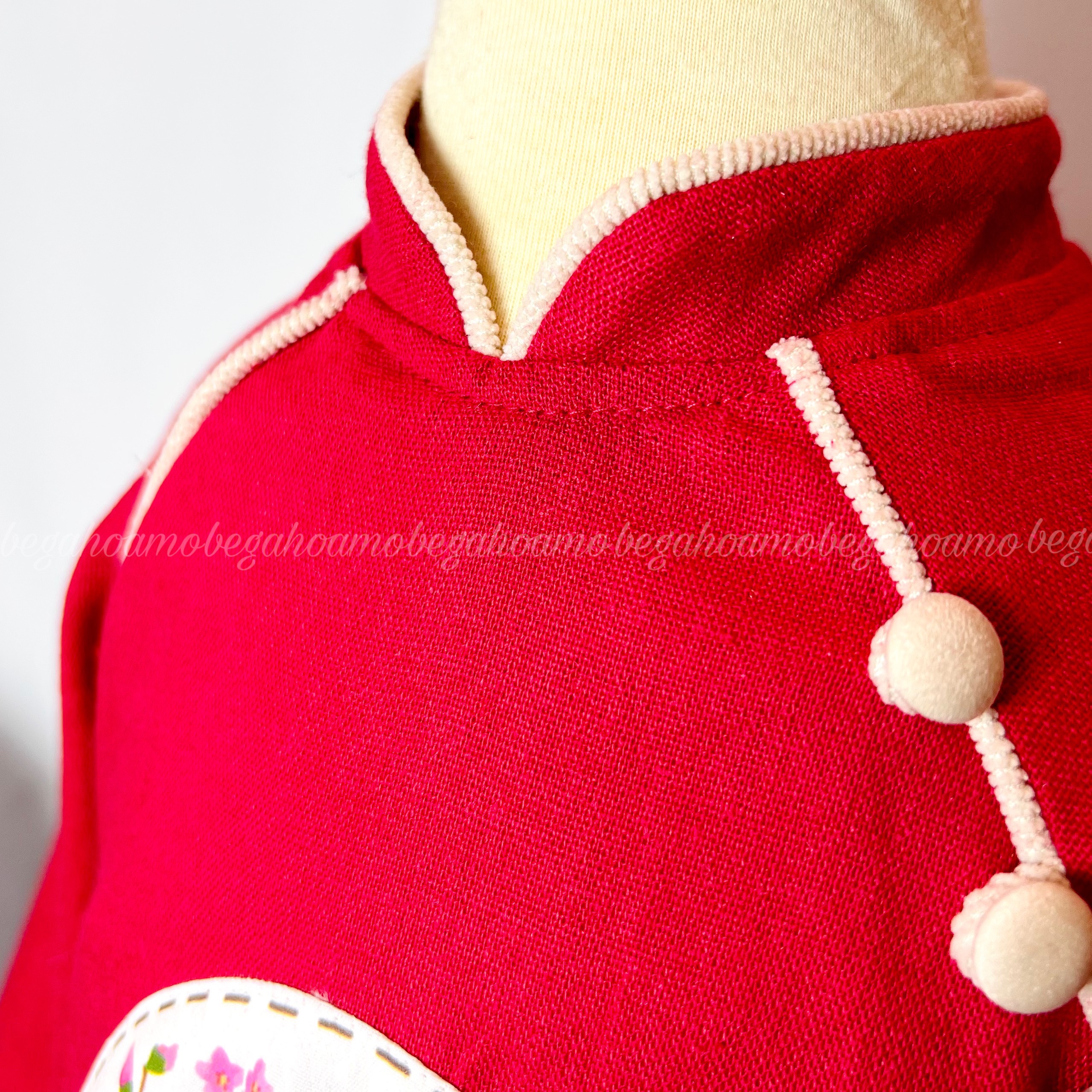 Bộ áo dài đỏ An