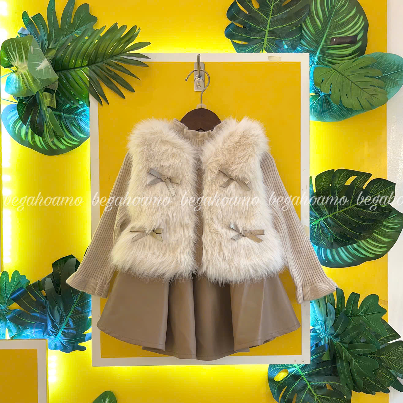 Set 3ct cv da áo lông 4 nơ