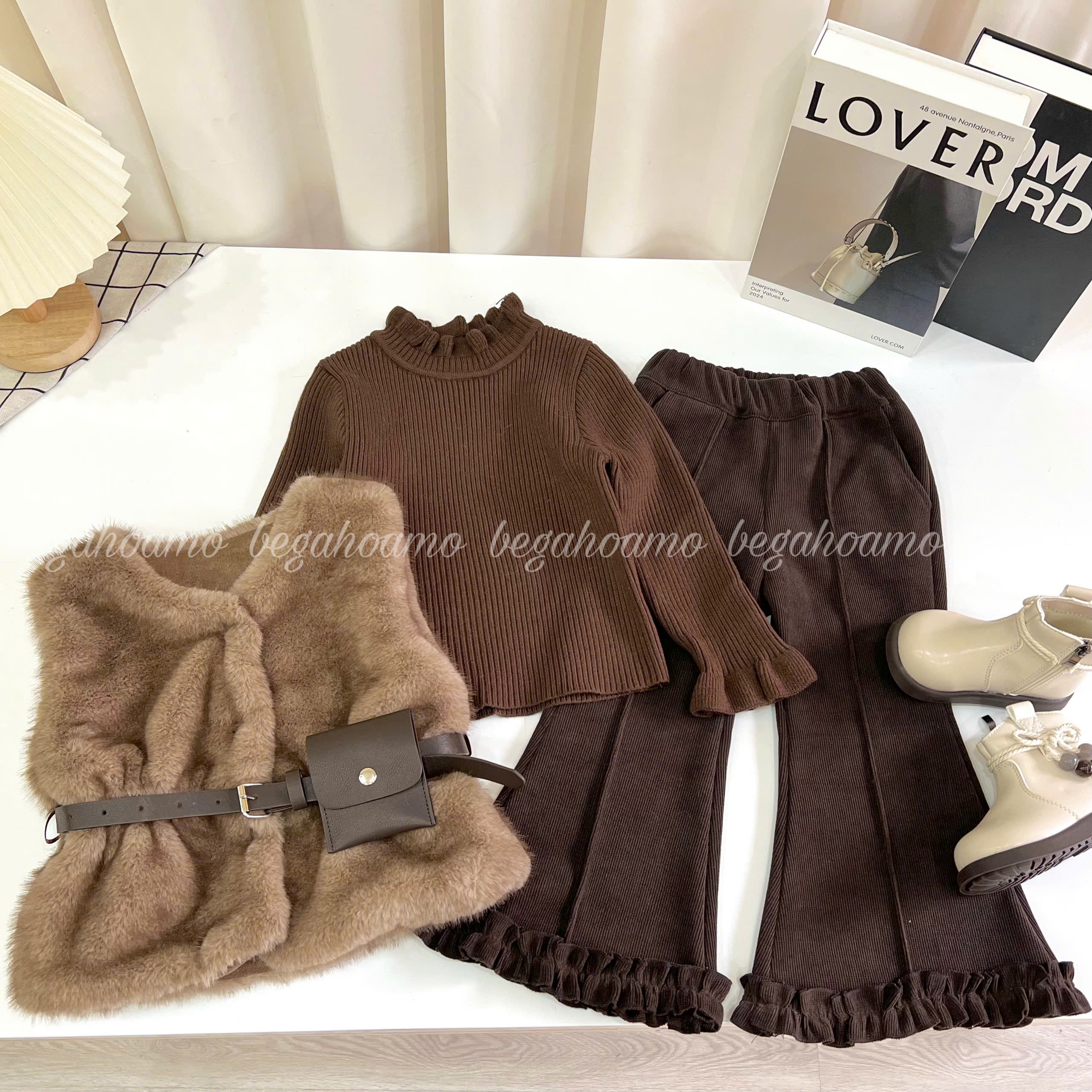 Set 4ct lông kèm túi eo