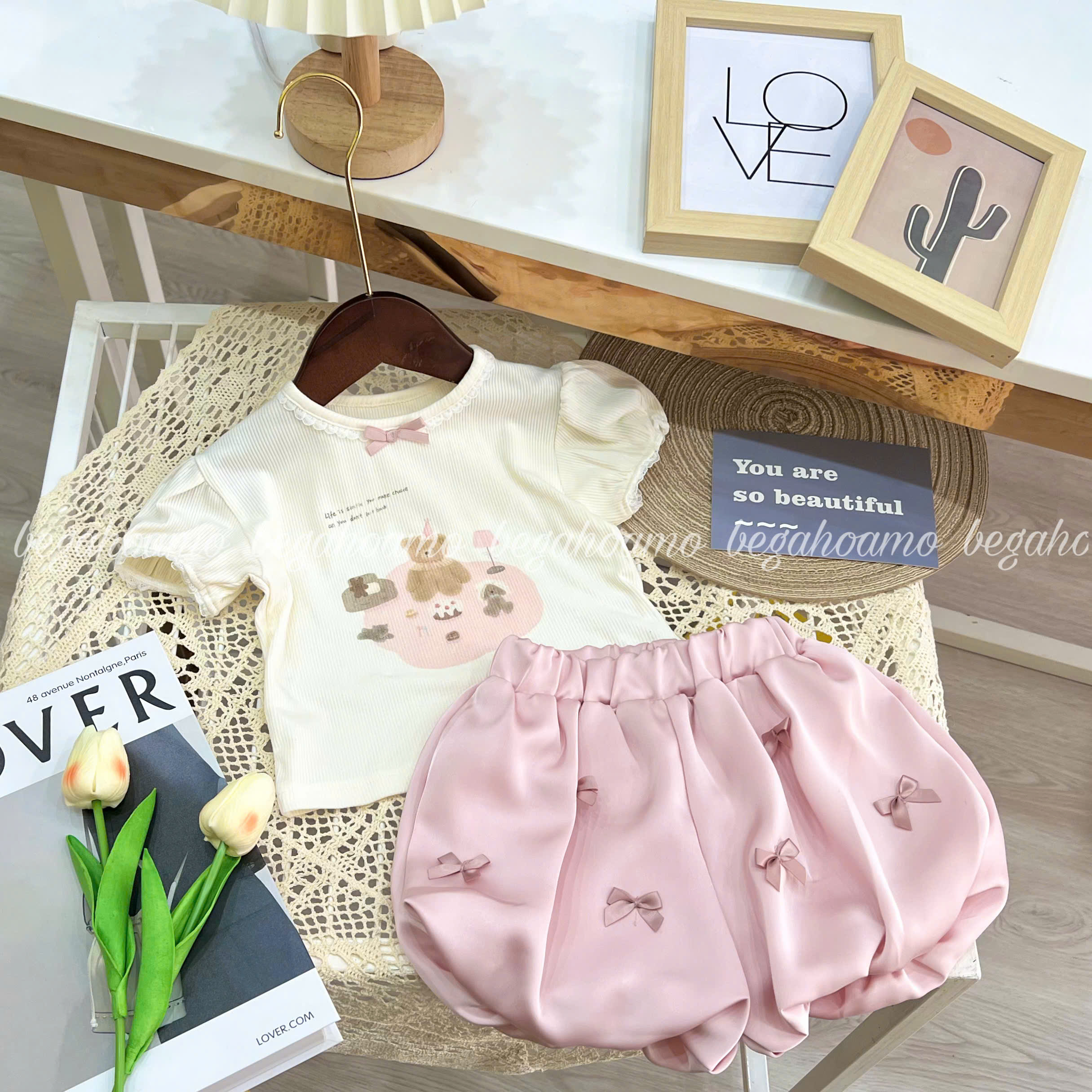 Set áo gấu + quần bí 