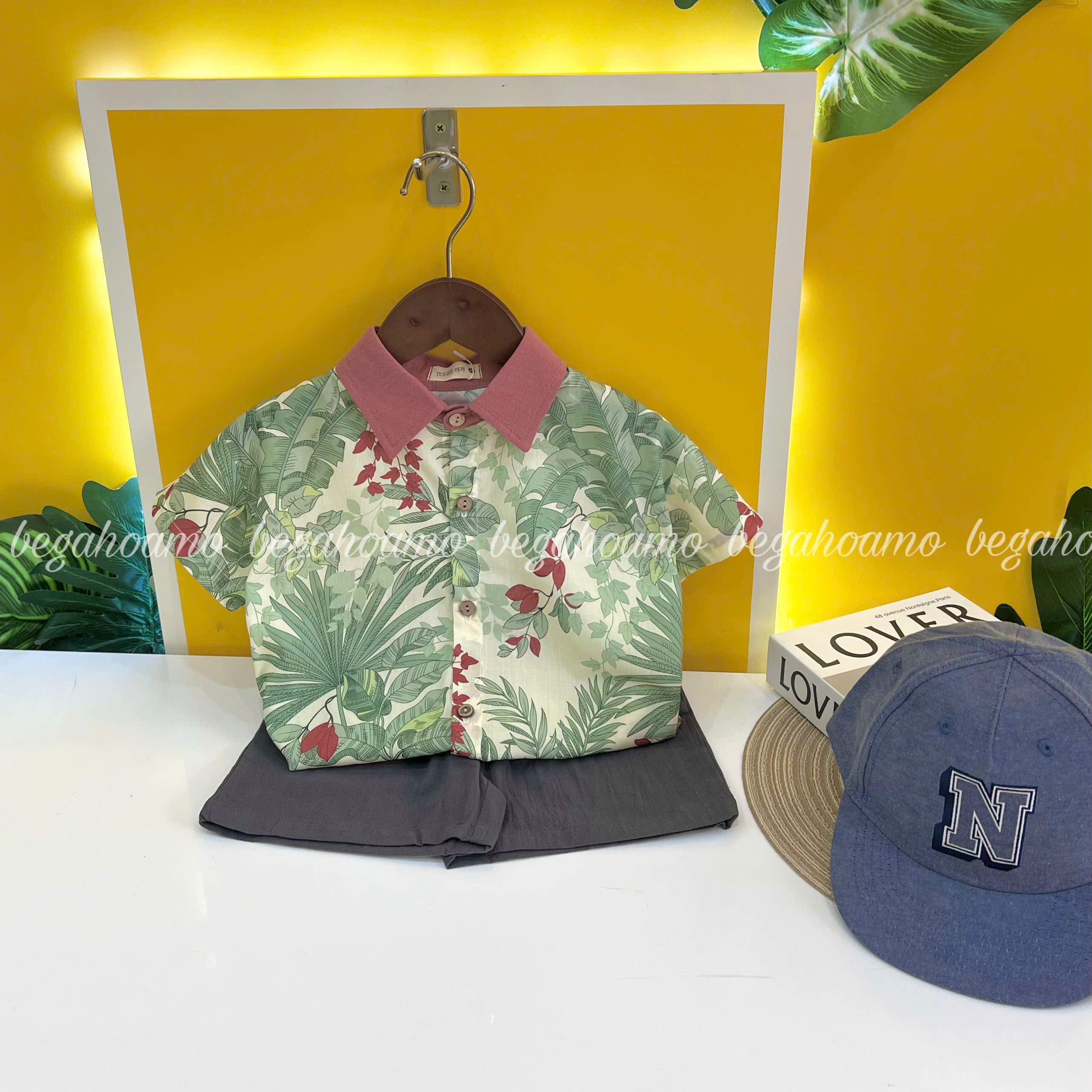 Bộ sơ mi hoa lá Tohee