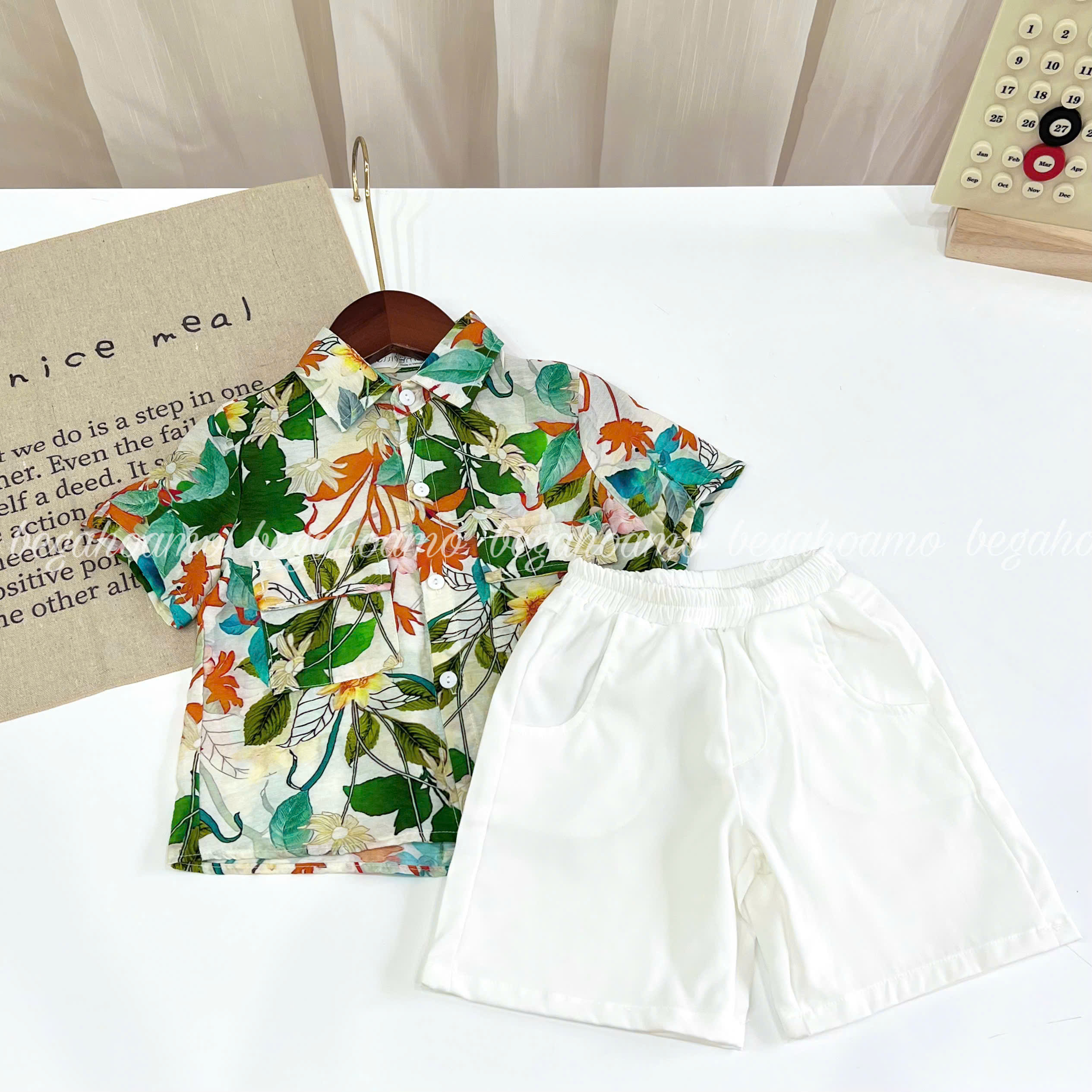 Bộ hoa lá bé trai